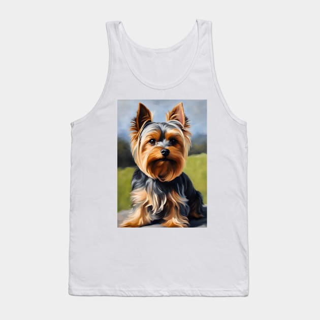 Yorkshire Terrier Dog Breed Oil Painting Tank Top by Art-Jiyuu